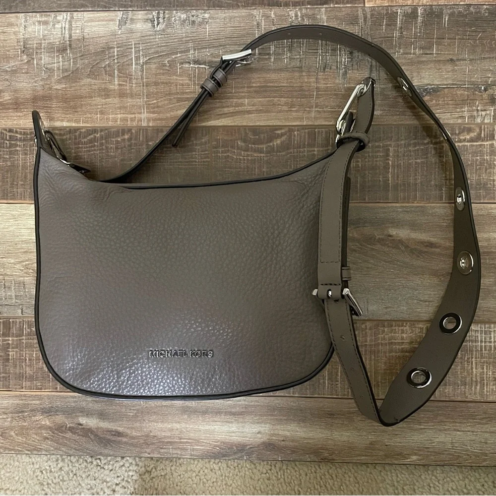 Michael Kors cinder color pebble Leather Shoulder Bag. new with tags